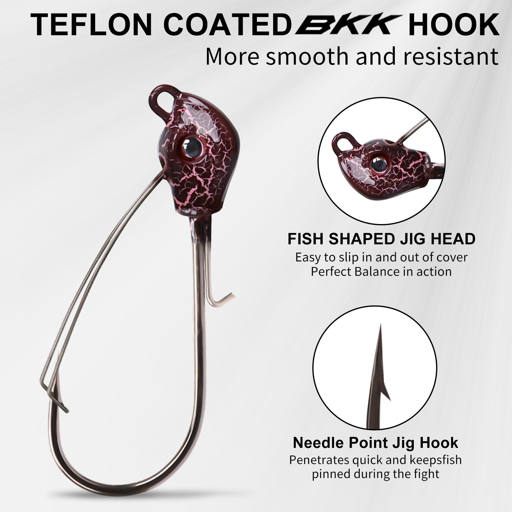 Titanium Weed Guard Swim Jig Fishing Lures with Ultra Smooth Teflon Coated BKK Hook - Kiaoa