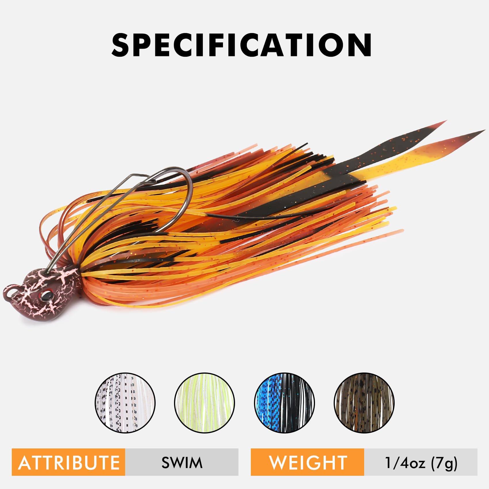 Titanium Weed Guard Swim Jig Fishing Lures with Ultra Smooth Teflon Coated BKK Hook - Kiaoa