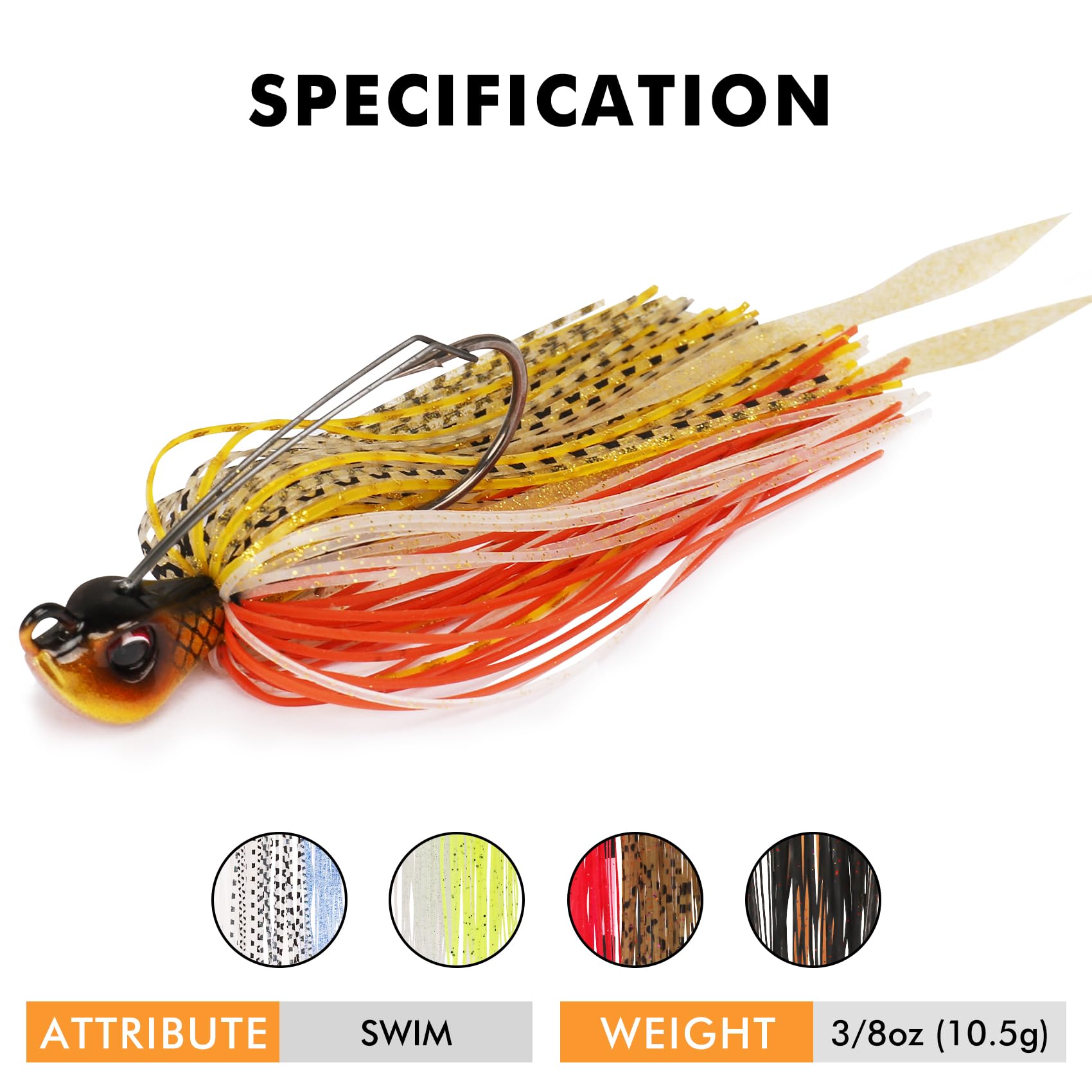 Titanium Weed Guard Swim Jig Fishing Lures with Ultra Smooth Teflon Coated BKK Hook - Kiaoa