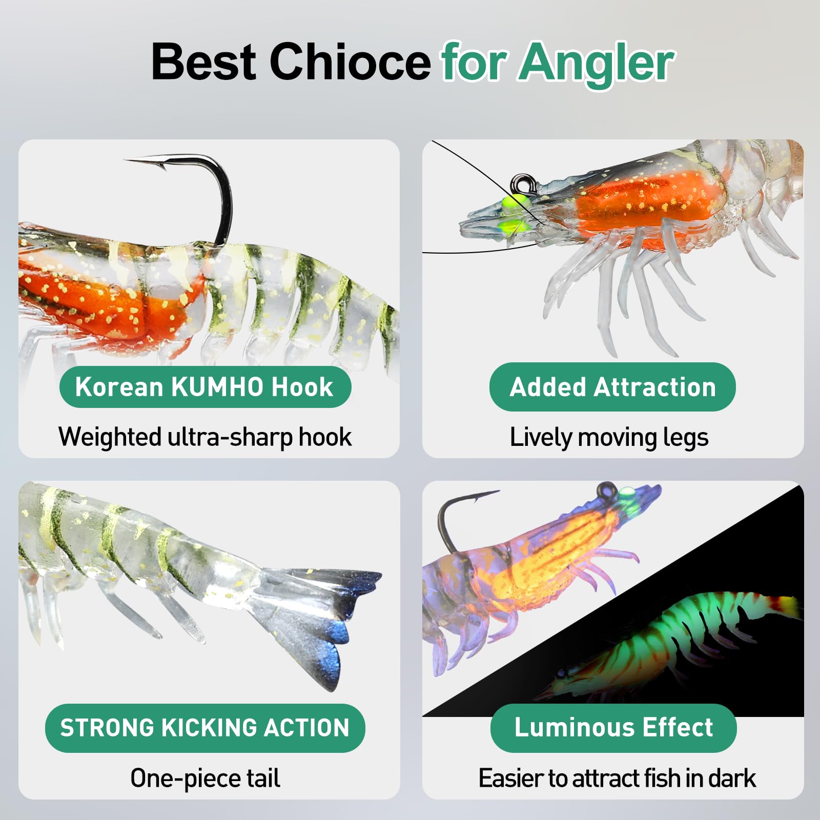 Pre Rigged Soft Shrimp Lure - Kiaoa