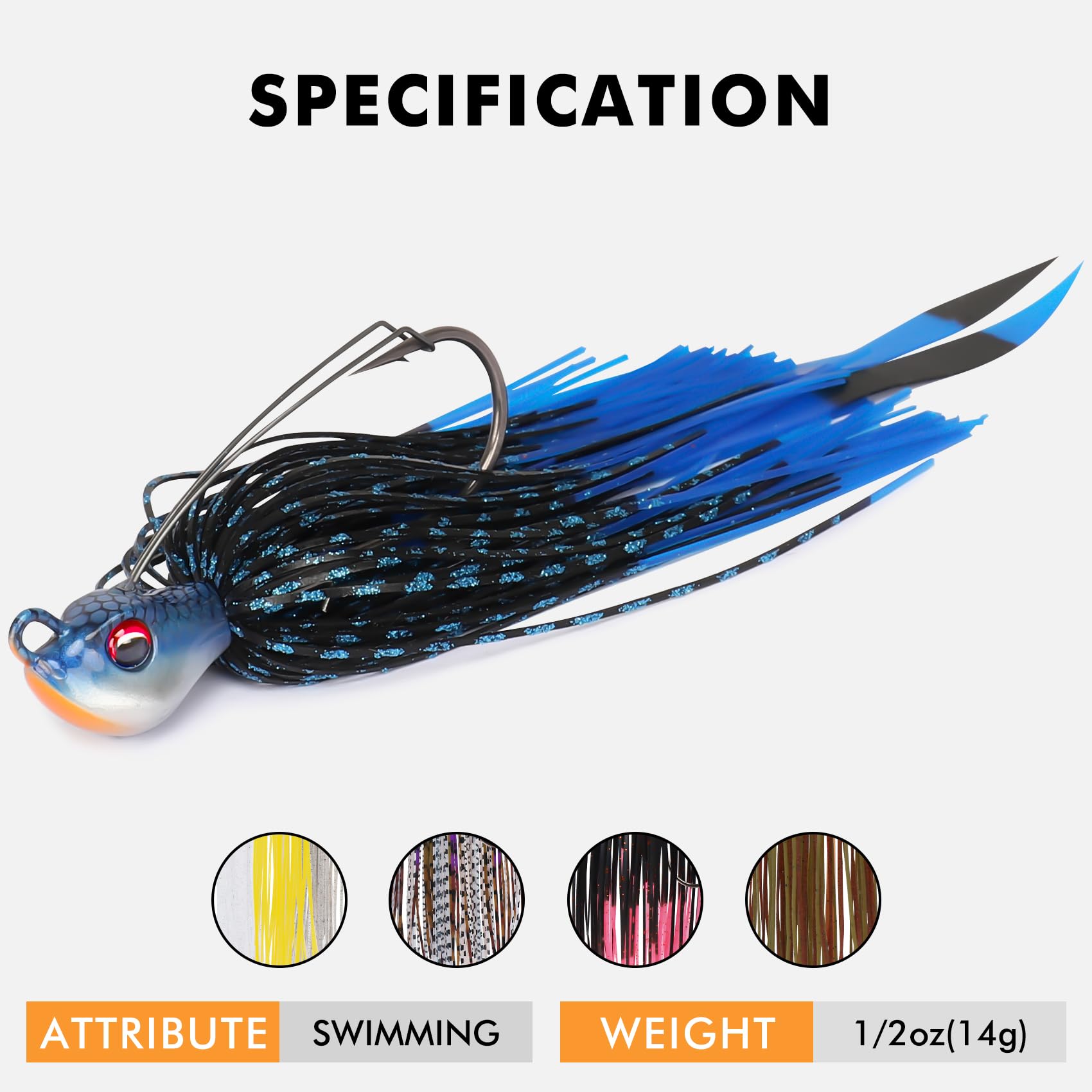 Titanium Weed Guard Swim Jig Fishing Lures with Ultra Smooth Teflon Coated BKK Hook - Kiaoa