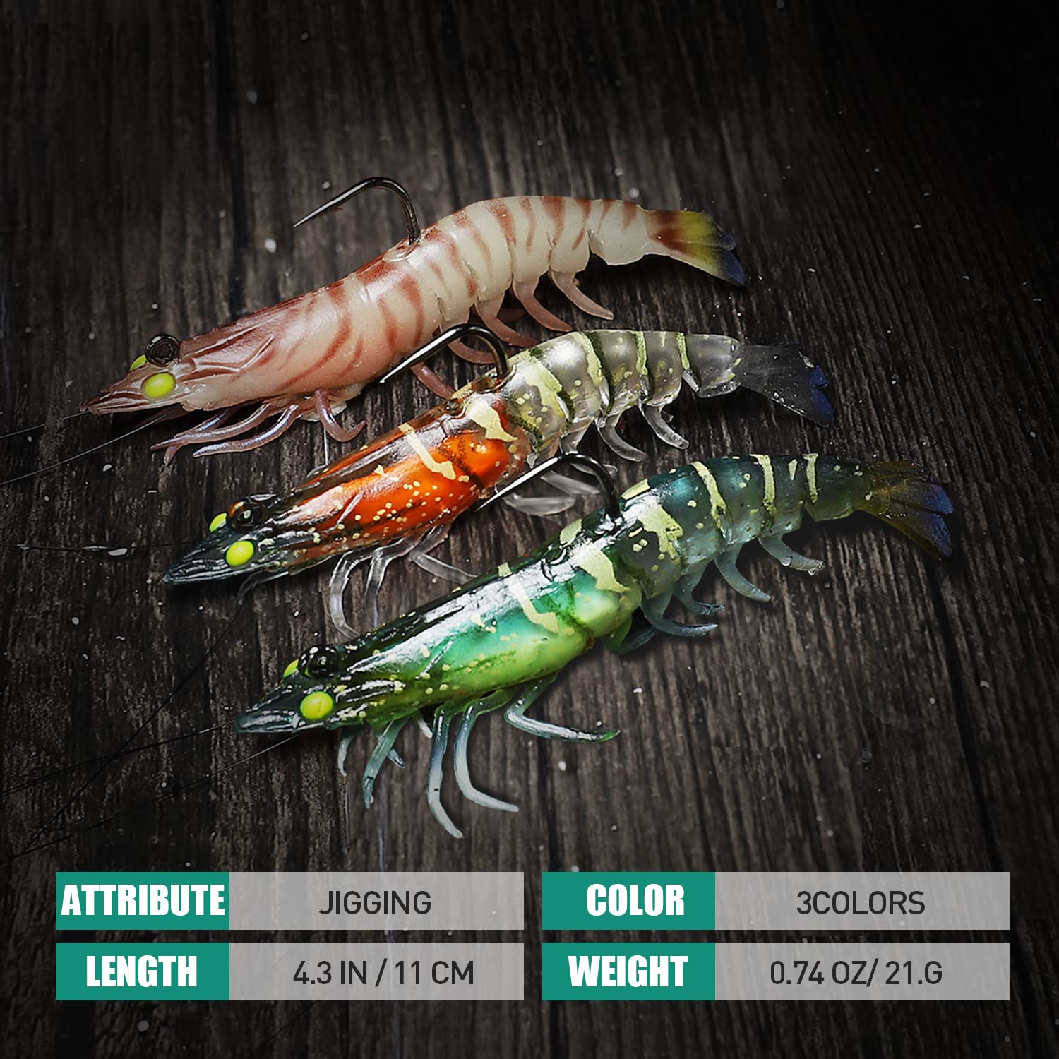 Pre Rigged Soft Shrimp Lure - Kiaoa