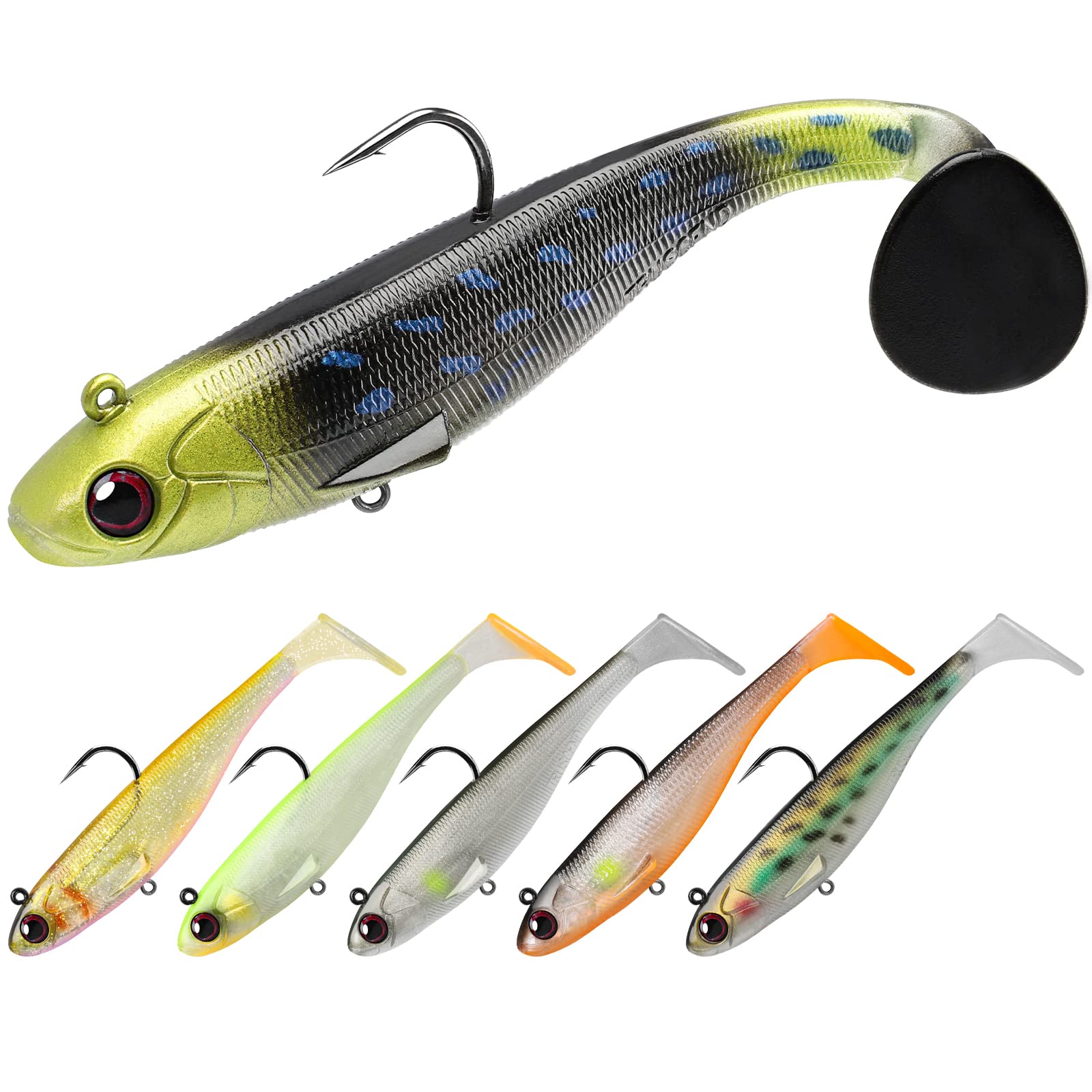 Pre-Rigged Jig Head Soft Fishing Lures - Kiaoa