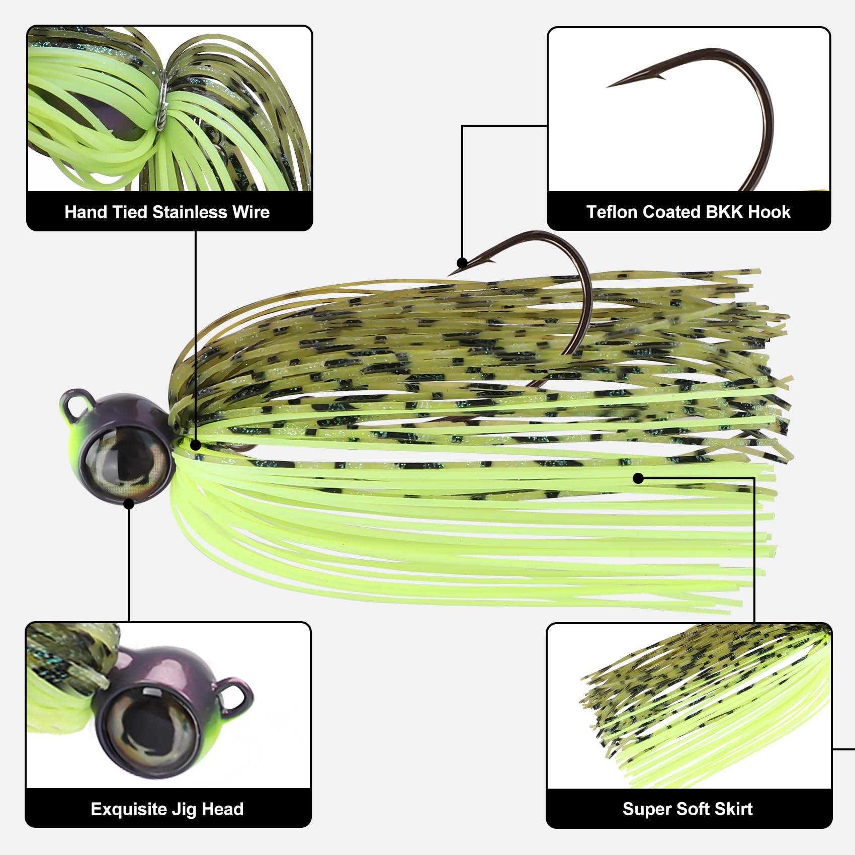 Swim Jig Fishing Lures with Ultra Smooth Teflon Coated BKK Hook - Kiaoa