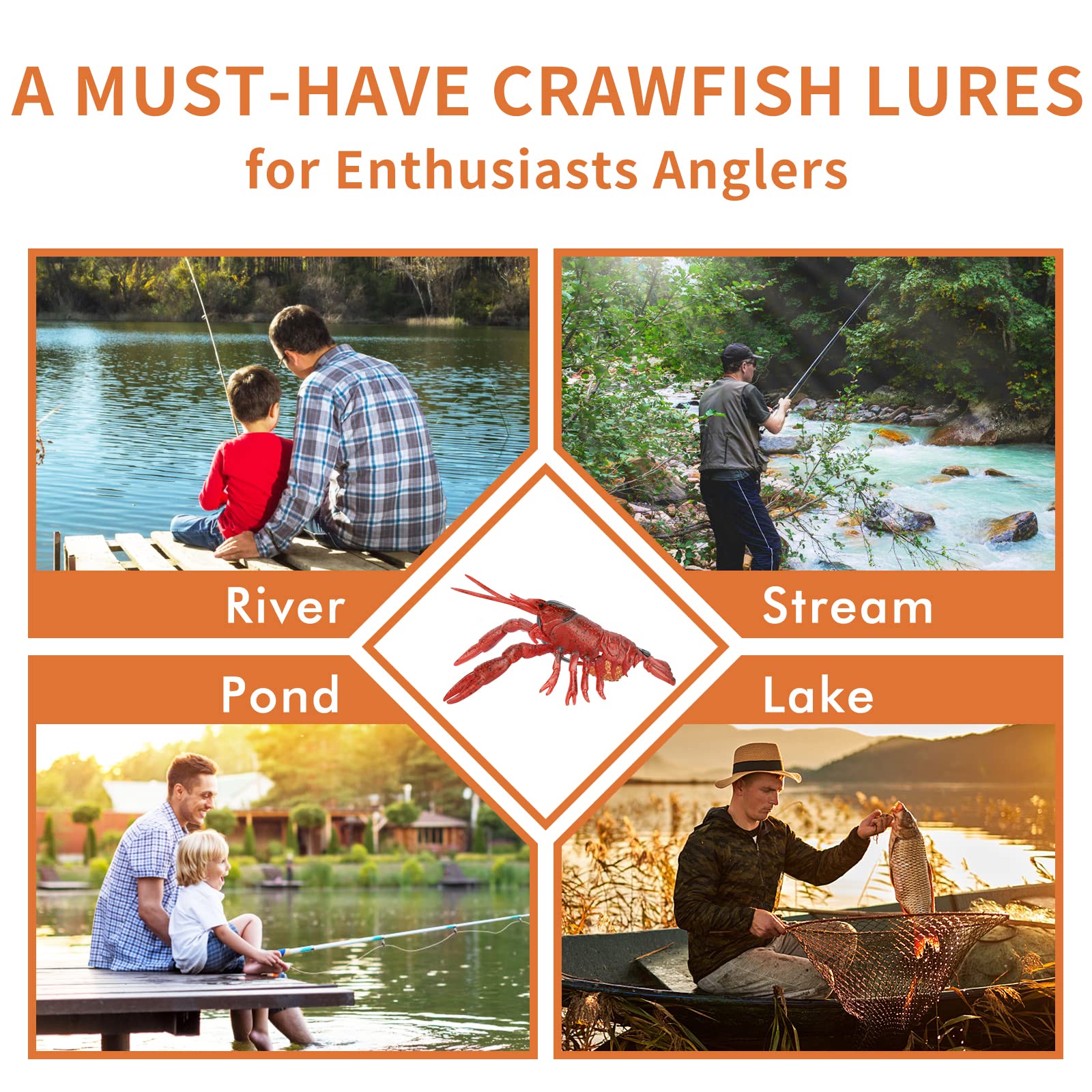 Pre Rigged Soft Crayfish Lure - Kiaoa