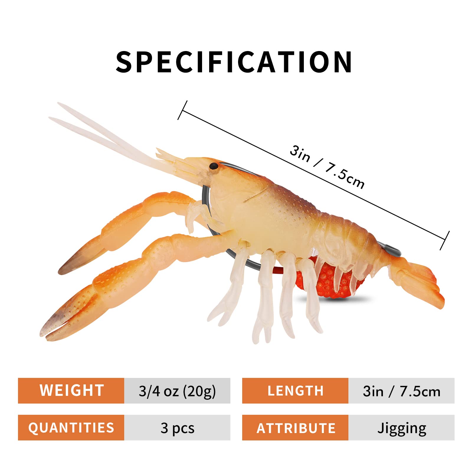 Pre Rigged Soft Crayfish Lure - Kiaoa