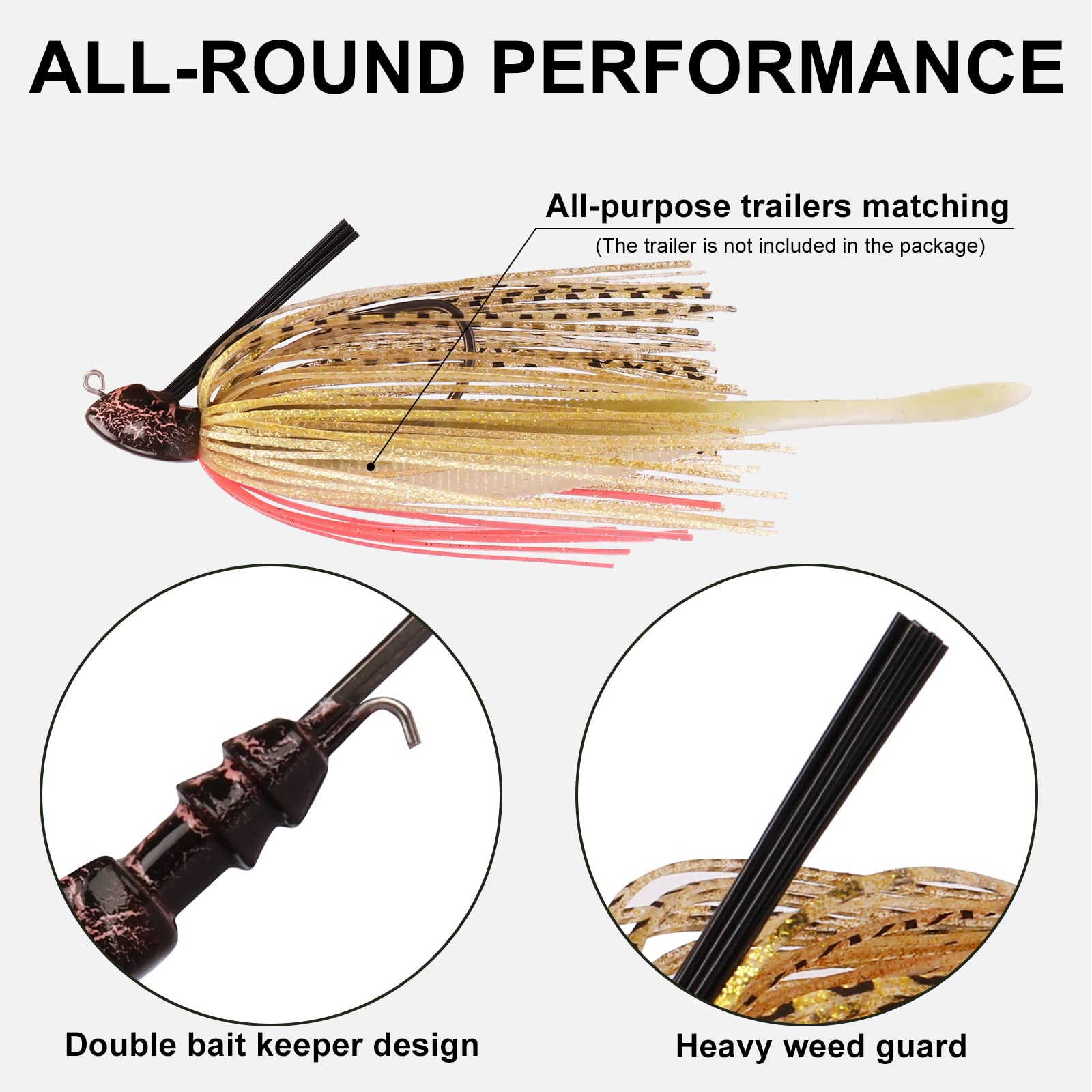 Swim Jig Fishing Lures with Ultra Smooth Teflon Coated BKK Hook - Kiaoa