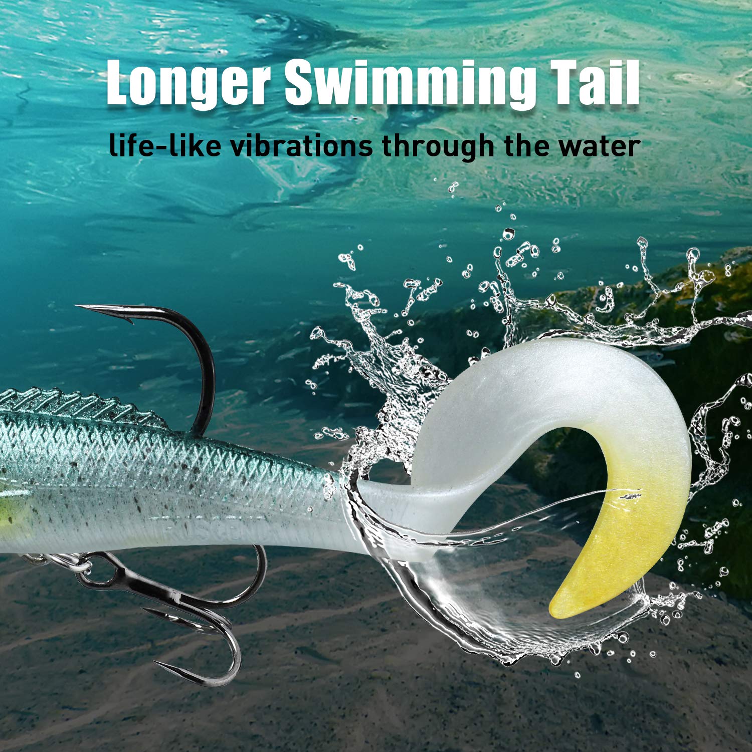 Fishing Lures Lifelike Swimbait for Bass Trout Crappie - Kiaoa
