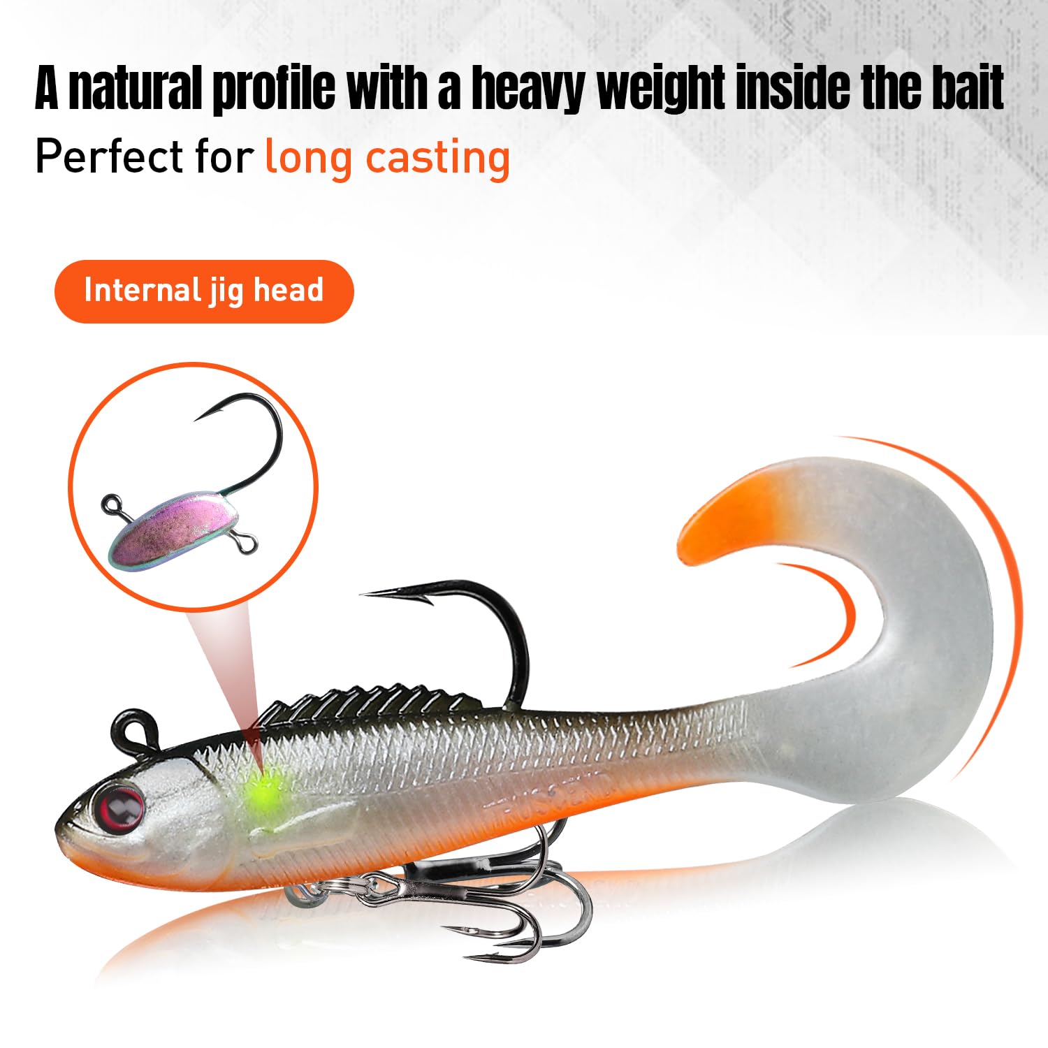 Fishing Lures Lifelike Swimbait for Bass Trout Crappie - Kiaoa