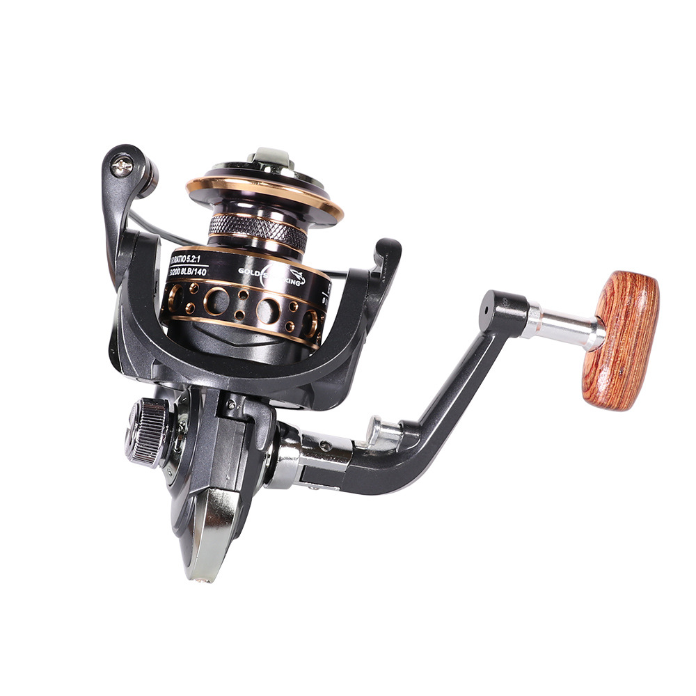 Wood Handle Spinning Fishing Reel for Surfcasting and Lure Fishing - Kiaoa