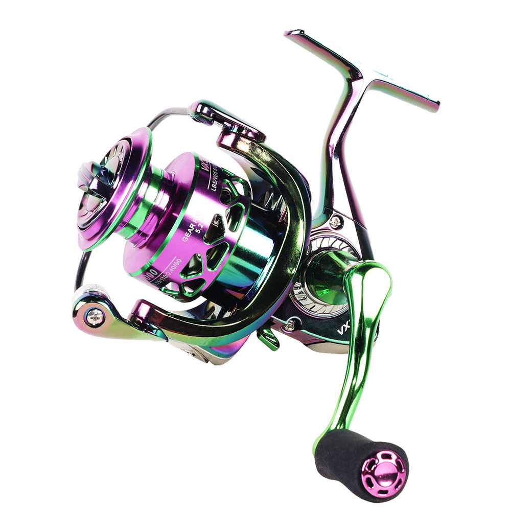 Colorful Metal Spinning Reel for Saltwater and Lure Fishing - Kiaoa
