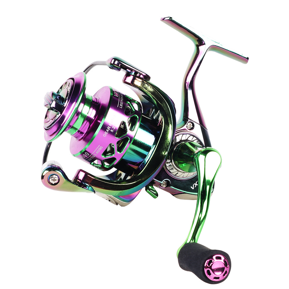 Colorful Metal Spinning Reel for Saltwater and Lure Fishing - Kiaoa