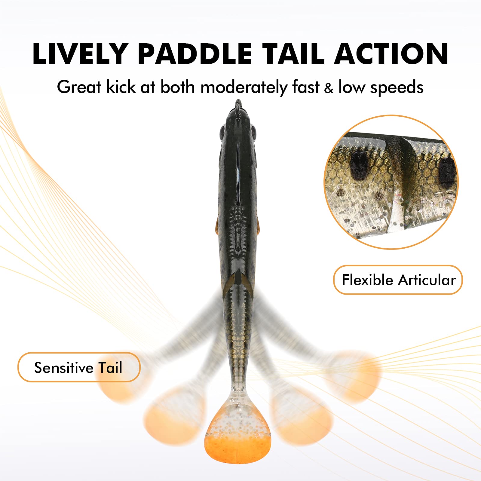 Soft Glide Bait Paddle Tail Swimbait with Spinner - Kiaoa