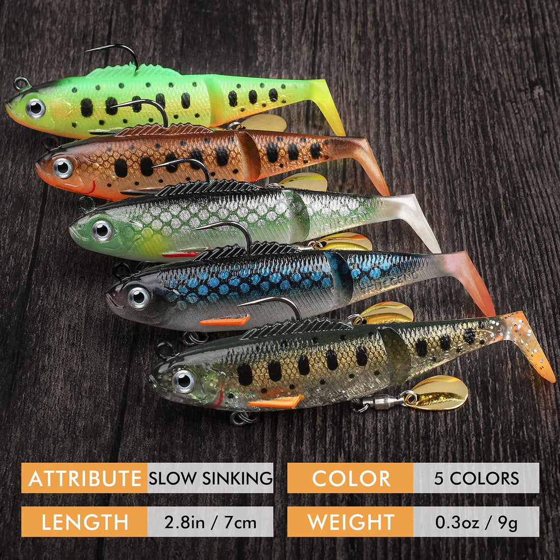 Soft Glide Bait Paddle Tail Swimbait with Spinner - Kiaoa